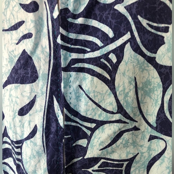 Hand made cotton Maxi-Midi floral tropical dress in torqoise blue•Fits like Med - Picture 7 of 12